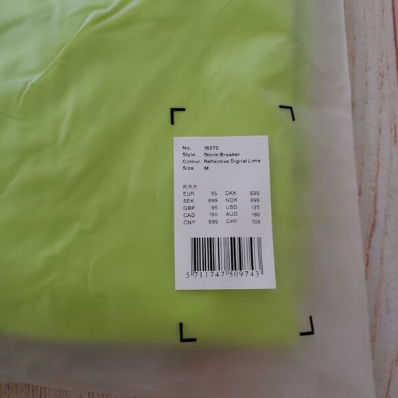 RAINS Storm Breaker Unisex Raincoat in Reflective Digital Lime Waterproof - Picture 14 of 15